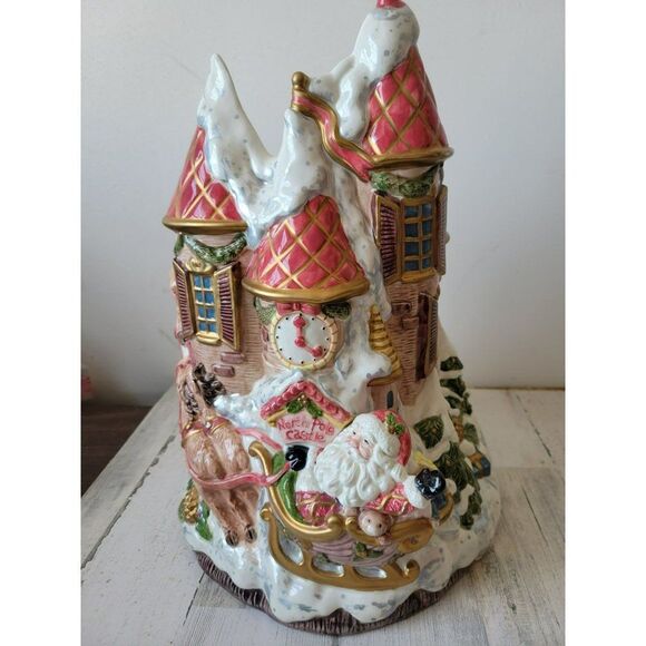 Fitz Floyd North Pole Castle reindeer slay centerpiece vase - Picture 7 of 11